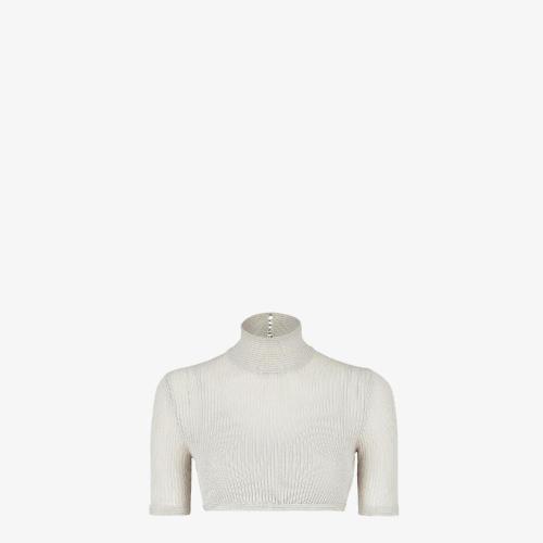  FENDI芬迪 22年秋冬 女士 针织衫 灰色人造丝上衣 FZX793AJFHF1H3C