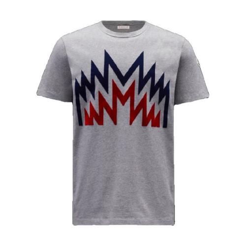  MONCLER蒙可蒙克莱 22年秋冬 男士 短袖T恤 Flocked Print T-Shirt H20918C000068390T920