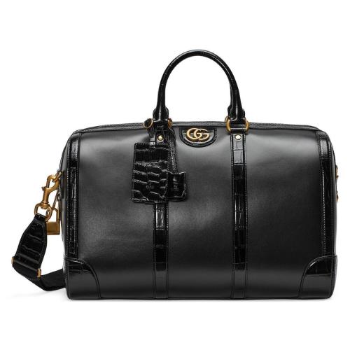  GUCCI古驰 22年秋冬 男士 饰双G鳄鱼皮滚边旅行袋 710860 AAATE 1000