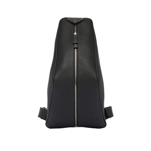 PRADA/普拉达 22新款 男士黑色Saffiano 皮革徽标银扣背包2VZ099_2BBE_F0002_V_OOO