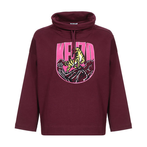 KENZO/高田贤三 女卫衣 老虎刺绣棉质高领长袖卫衣运动衫 2SW609 4X5