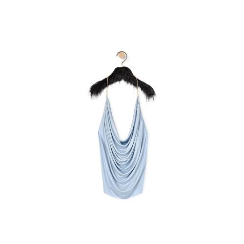  LOEWE罗意威 22年秋冬 女士 短袖衬衫 Chain draped top in silk S540Y07XA9-5265