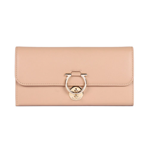 Salvatore Ferragamo/菲拉格慕 女士 女包 卡其色皮革卡包钱包 22D182 684182