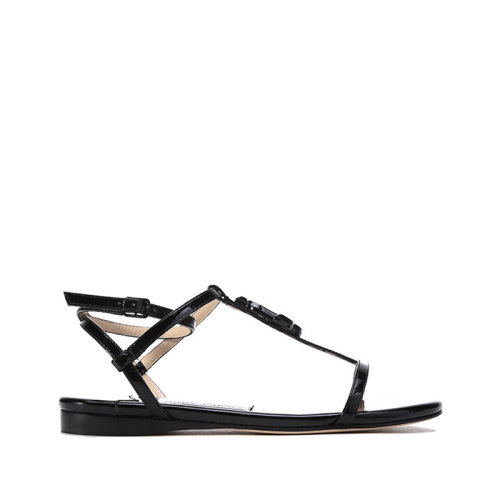 Jimmy Choo/周仰杰【22春夏新款】女士漆皮平底鞋凉鞋JC标志 ALODIE FLAT PAT