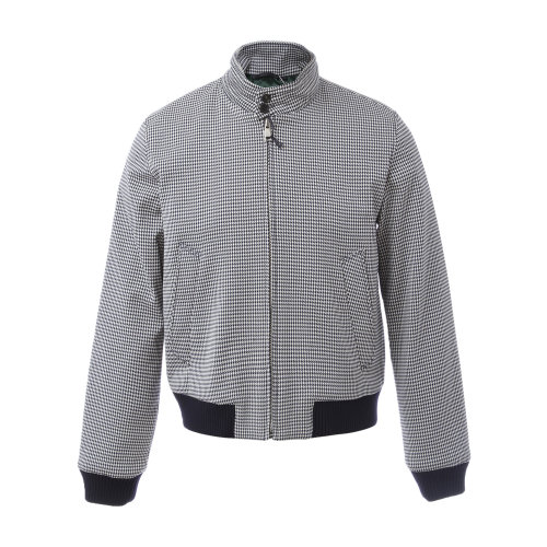 PRADA/普拉达 灰色细格纹立领男士棉服 短款棉服 男士外套