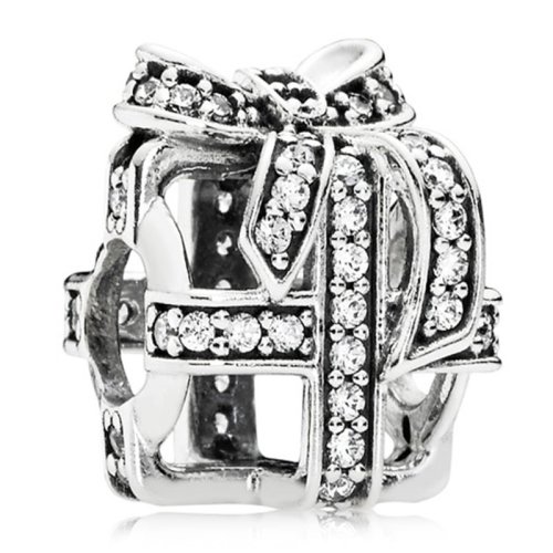 PANDORA/潘多拉 蝴蝶结镂空礼物盒串珠791766CZ