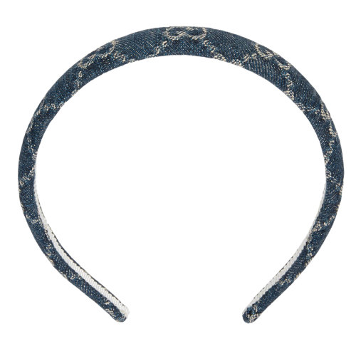 GUCCI/古驰 女士深蓝色和象牙色有机牛仔头带6528353HAAH4900