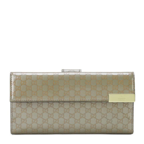 GUCCI/古驰 女士长款灰色皮革钱包卡包女包 257012-AR91G-1268