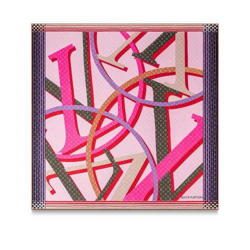  LV路易威登 22年秋冬 女士 围巾 PLANET LV 方巾 M77344 预定商品2-6周发货