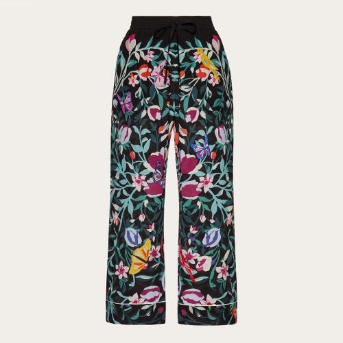  VALENTINO华伦天奴 22年秋冬 女士 休闲裤 PANTALON STYLE PYJAMA EN CREPE DE CHINE a IMPRIM