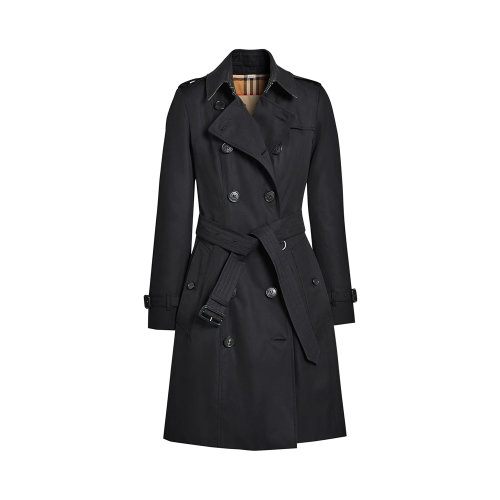 BURBERRY/博柏利 女士深蓝色棉质双排扣风衣 8045777