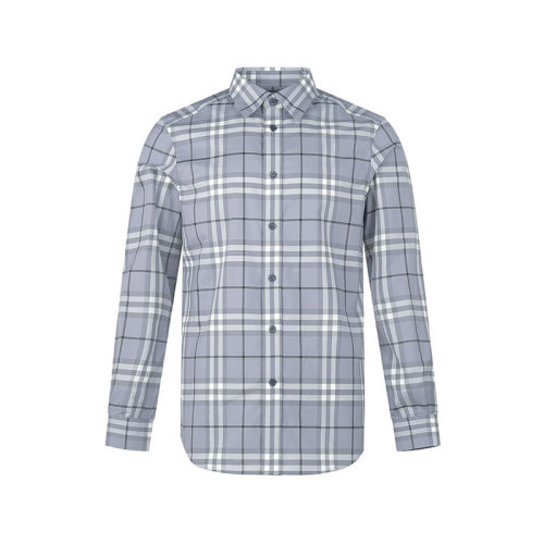 BURBERRY/博柏利 男士棉质长袖衬衫风暴灰格纹 80554911