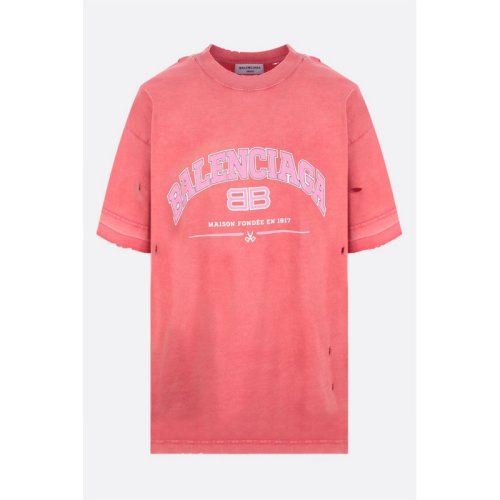  Balenciaga/巴黎世家 女士粉红色棉质短袖T恤 612965-TLVJ1-6441 PLFSX