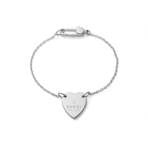  GUCCI古驰 22年秋冬 女士 配以Gucci标识镌刻心形吊坠 手链 223513 J8400 8106