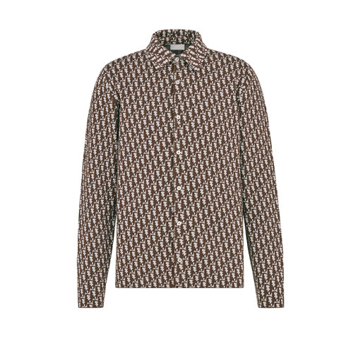 DIOR/迪奥 22年早春新款 男士棕色/白色纯棉质面料老花印花外套衬衫023M550AT099_C087