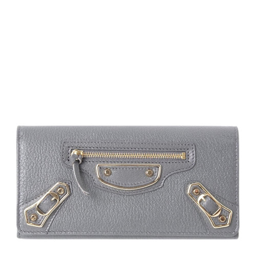 Balenciaga/巴黎世家女士灰色长款按扣式卡包机械元素钱包手拿包女包390184-AQ40G-1320
