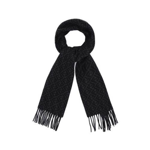 FENDI/芬迪 男士羊毛保暖围巾FF图案 FXS124 AH85