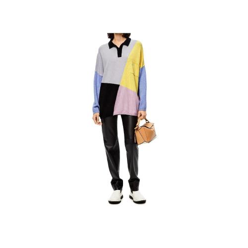  LOEWE罗意威 22年秋冬 女士 针织衫 Graphic polo collar sweater in wool S359Y14K74-1145