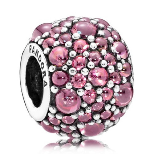 PANDORA/潘多拉 女士粉色925银金银花闪烁水滴串饰 791755HCZ