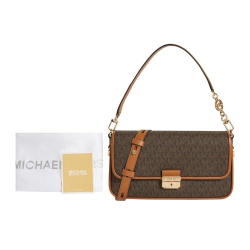 MICHAEL KORS 迈克 科尔斯 Bradshaw小号女士老花皮质单肩包 棕色 30S1G2BL1B BRN ACORN