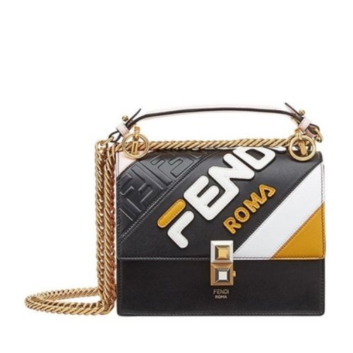 FENDI/芬迪 KAN I系列女包 女士铆钉搭扣翻盖手提单肩包 8M0381A5PLF15LC