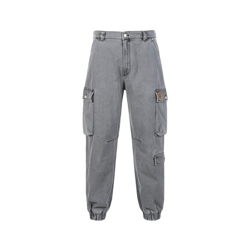 KENZO/高田贤三【22春夏新款】男士棉质工装裤牛仔收脚裤 5DP534 2FD