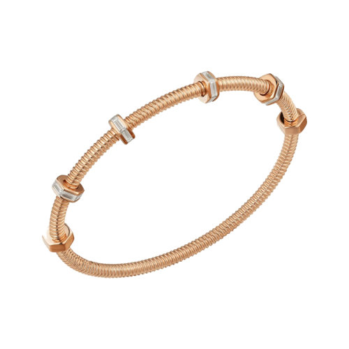 CARTIER/卡地亚  éCROU DE CARTIER系列 18k金玫瑰金钻石螺母手链N6714517