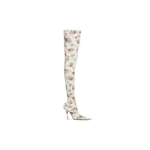  BALENCIAGA巴黎世家 22年秋冬 女士 过膝靴 Womens Knife 110mm Over-the-knee Boot Paper Cru