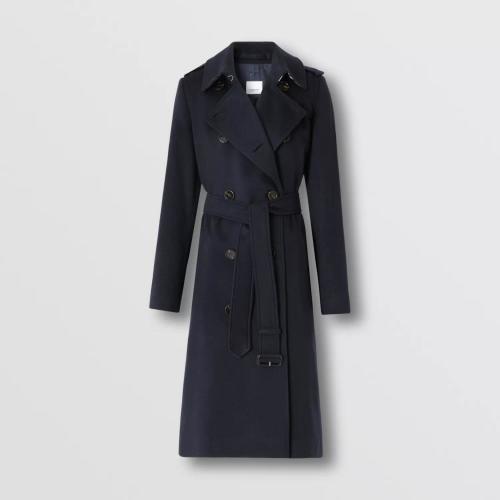  BURBERRY 22年秋冬 女士 肯辛顿版型羊绒 Trench 风衣 80581931