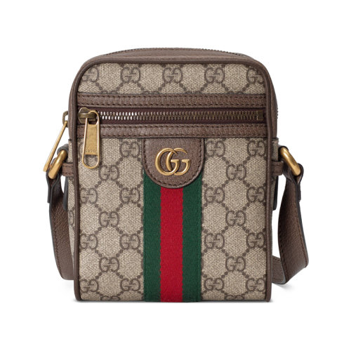 GUCCI/古驰 Ophidia 男士米色帆布织带条纹双G单肩斜挎包 59812796IWT8745