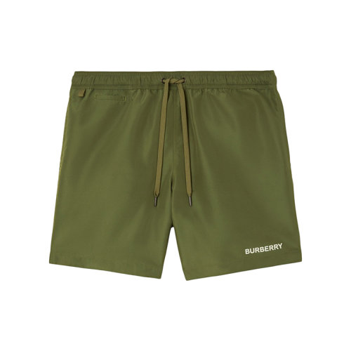 BURBERRY/博柏利 22年春夏新款 男士橄榄色聚酯纤维徽标装饰游泳短裤80556721