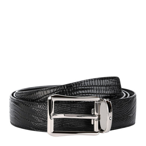 MontBlanc/万宝龙 男士黑色针扣式牛皮腰带皮带 118423