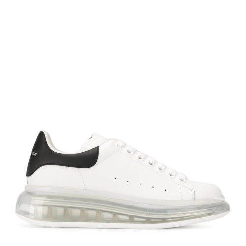 Alexander McQueen/亚历山大麦昆 女士白色皮革阔型运动鞋休闲鞋低帮板鞋小白鞋厚底增高女鞋 611698-WHX98-9061