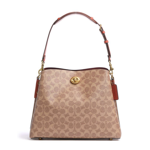COACH/蔻驰(专柜) 女士卡其色经典老花帆布单肩包手提包 C2745B4NQ4
