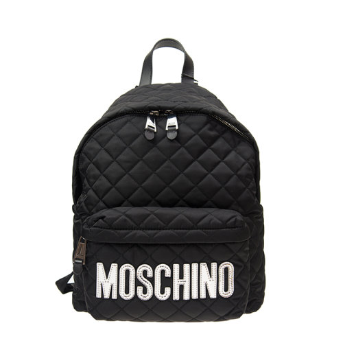 MOSCHINO/莫斯奇诺  女包 时尚百搭 女士黑色尼龙双肩包 B760782014555