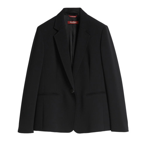 MaxMara/麦丝玛拉 22年早春新款 RIVA系列 女士黑色三醋酸纤维混纺面料西装外套夹克6041152706001