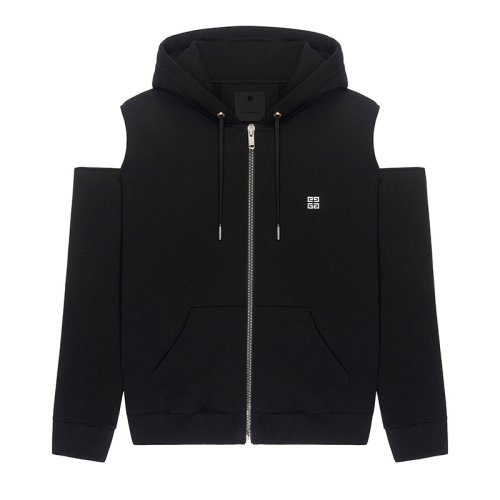 Givenchy/纪梵希 4G LOGO系列 女士黑色棉质拉链连帽卫衣BWJ02P3Z87-001