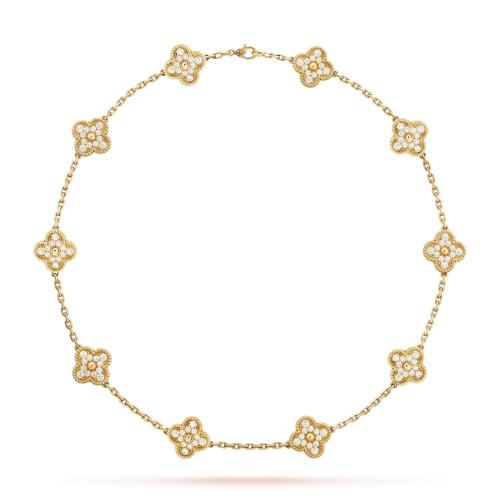 VCA梵克雅宝 22年秋冬 女士 项链 Vintage Alhambra项链,10图案 VCARA42300 预定商品1-3周发货