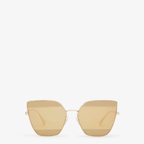  FENDI芬迪 22年春夏 女士 太阳眼镜 金色镜面镜片太阳镜 FOL008V1TF1FVA