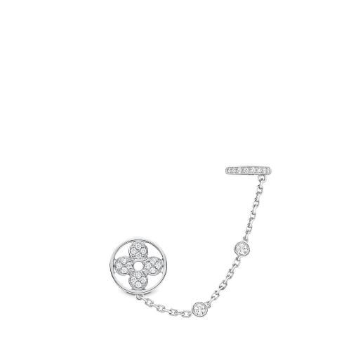  LV路易威登 22年秋冬 女士 耳环 IDYLLE BLOSSOM MONO CHAIN 18K 金钻石耳环 Q06173
