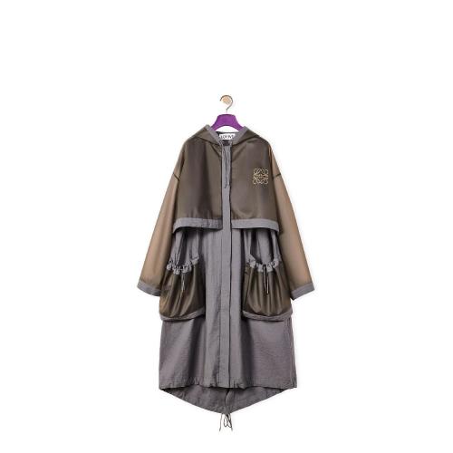  LOEWE罗意威 22年秋冬 女士 大衣 Long hooded parka in cotton and polyamide S540Y02X48-125