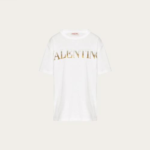  VALENTINO华伦天奴 22年秋冬 女士 短袖T恤 T-SHIRT EN JERSEY BRODé 1B3MG18W7DN0BO