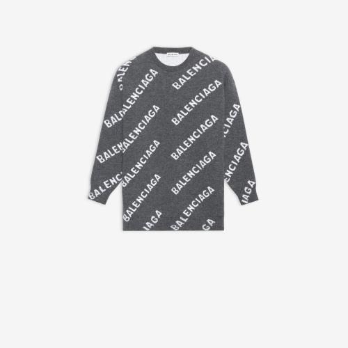  BALENCIAGA巴黎世家 22年秋冬 女士 卫衣 ALLOVER LOGO CREWNECK 620983T15671382 预定商品1-3周发货