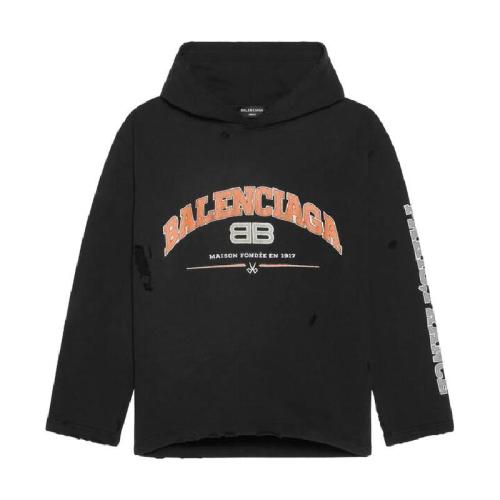 BALENCIAGA巴黎世家 22年春夏 女士 卫衣 Maison Balenciaga Cropped Hoodie 连帽衫 670946TLV
