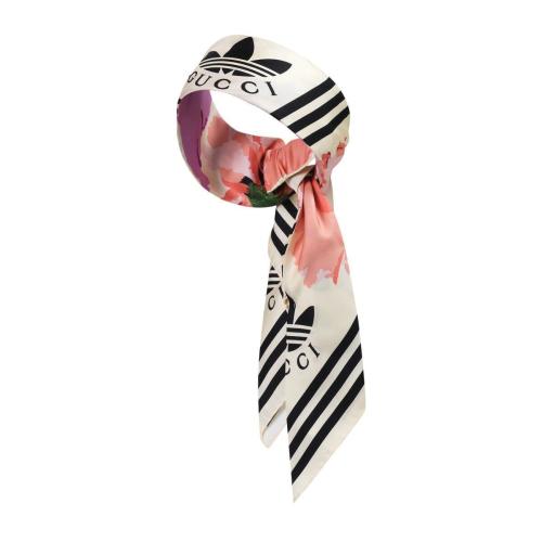 GUCCI古驰 22年秋冬 女士 adidas x Gucci联名系列真丝头巾 721479 3G001 1972