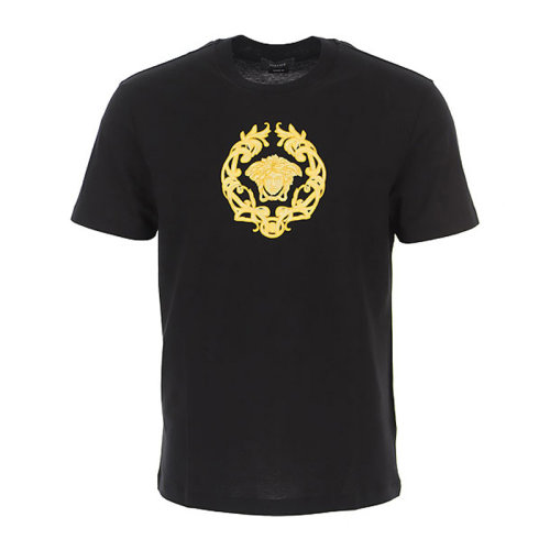 VERSACE/范思哲男士黑色棉质经典美杜莎头像印花圆领短袖上衣T恤 A87378-A228806-A1008