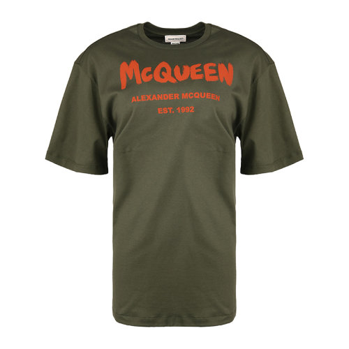 Alexander McQueen/亚历山大麦昆21新品字母印花女士短袖T恤668428QZADK