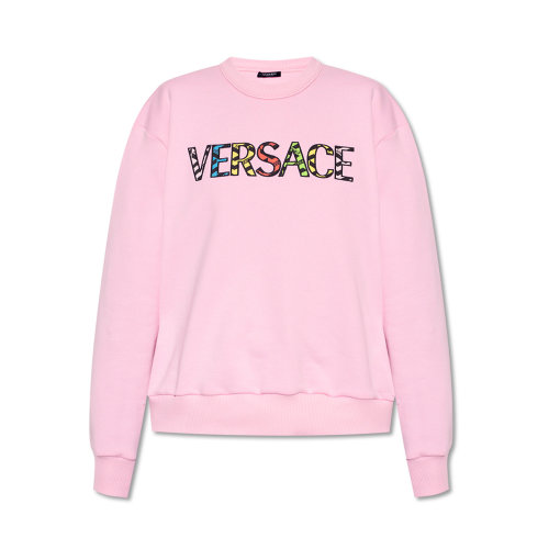 VERSACE/范思哲 女士棉质彩色徽标印花装饰圆领长袖上衣卫衣 1004130-1A01812 多色可选