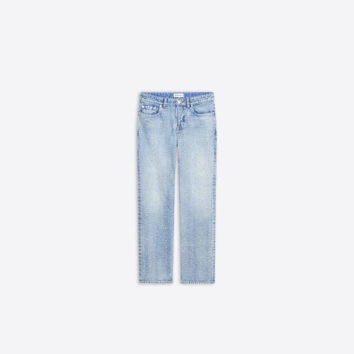  BALENCIAGA巴黎世家 22年春夏 女士 牛仔裤 Womens Low Waist Trousers Hole  in Indigo 68173