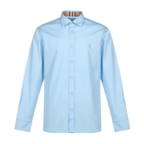  BURBERRY/博柏利 男士浅蓝色棉质长袖衬衫 80323071 PLFSX